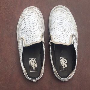 snakeskin vans slides